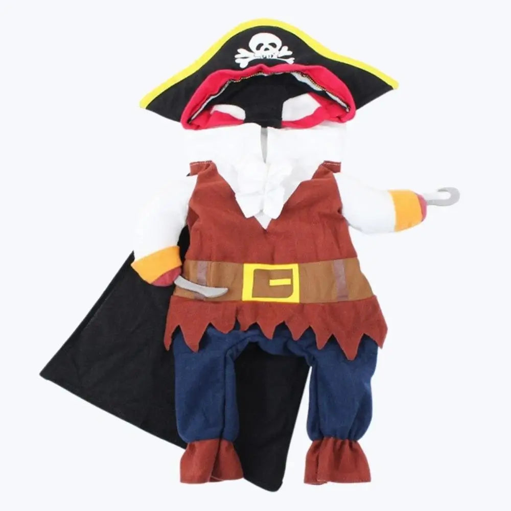 Funny Pirate Cat Costume Pet Halloween Outfit
