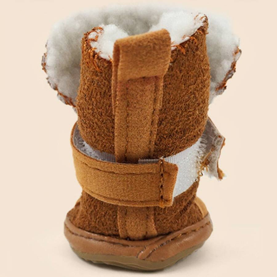 Suede Snow Boots for Small Dogs Waterproof Warm Dog Winter Shoes