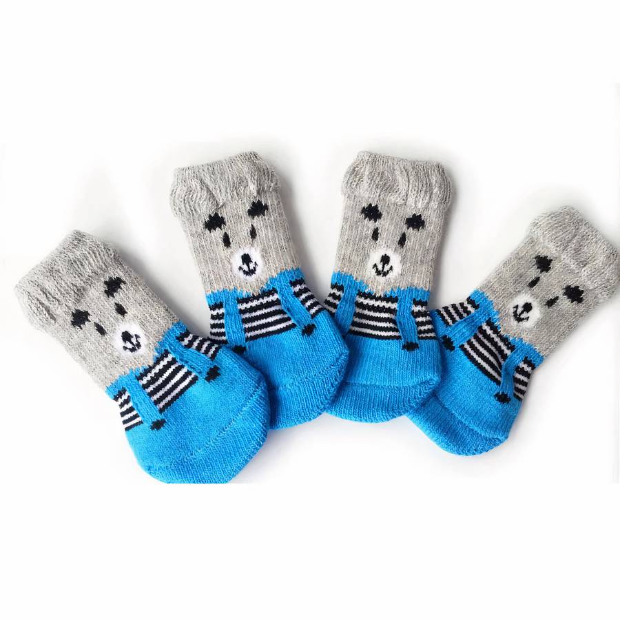 Thick Warm Colorful Dog Booties for Winter Outdoor Protection