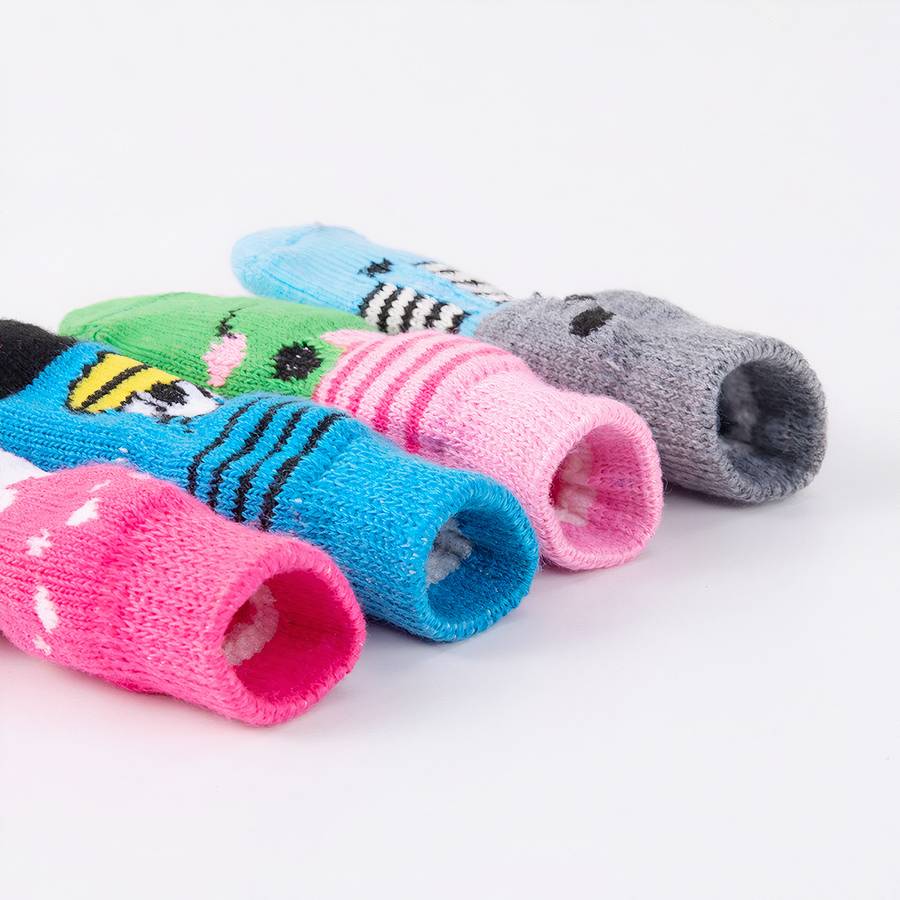 Thick Warm Colorful Dog Booties for Winter Outdoor Protection