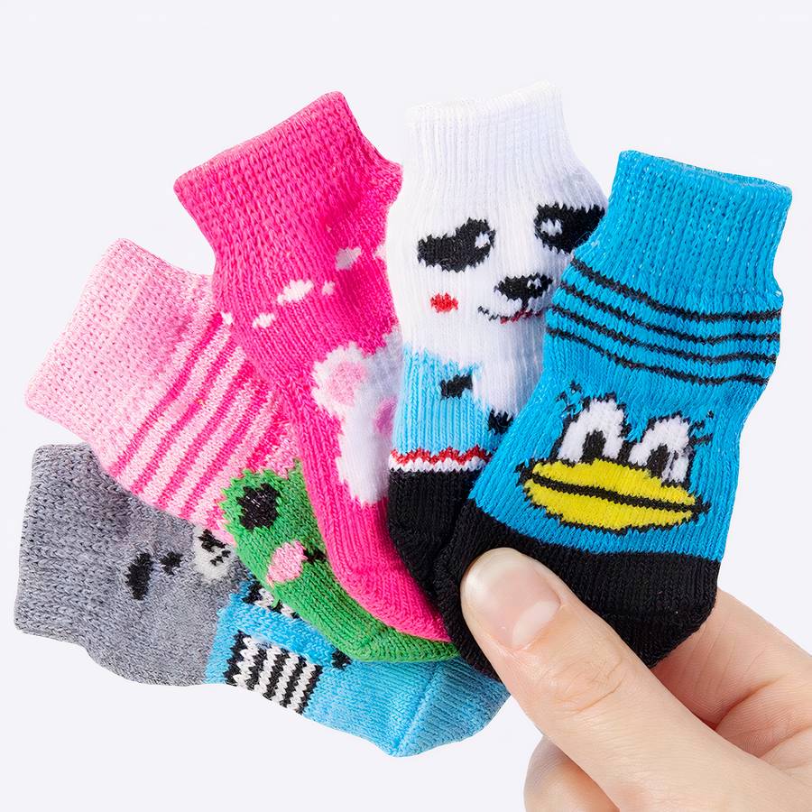 Thick Warm Colorful Dog Booties for Winter Outdoor Protection