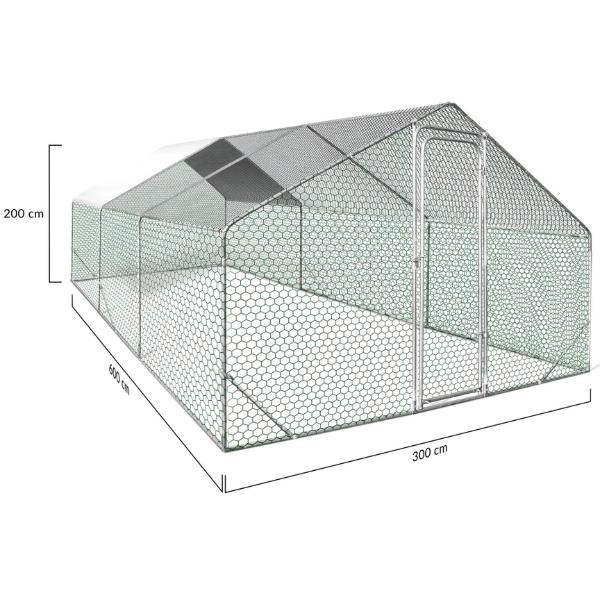 18 sq ft Chicken Coop Run 6x3 ft Galvanized Steel Wire Mesh Poultry Pen Enclosure