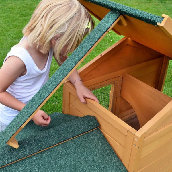 Rabbit Hutch Cage with Run Enclosure 57x21x34 inch Outdoor Bunny Hutch Villa