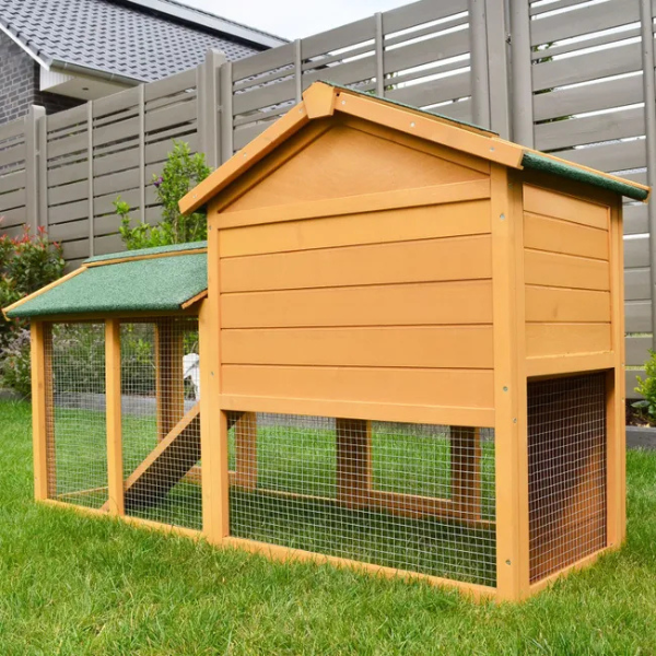 Rabbit Hutch Cage with Run Enclosure 57x21x34 inch Outdoor Bunny Hutch Villa