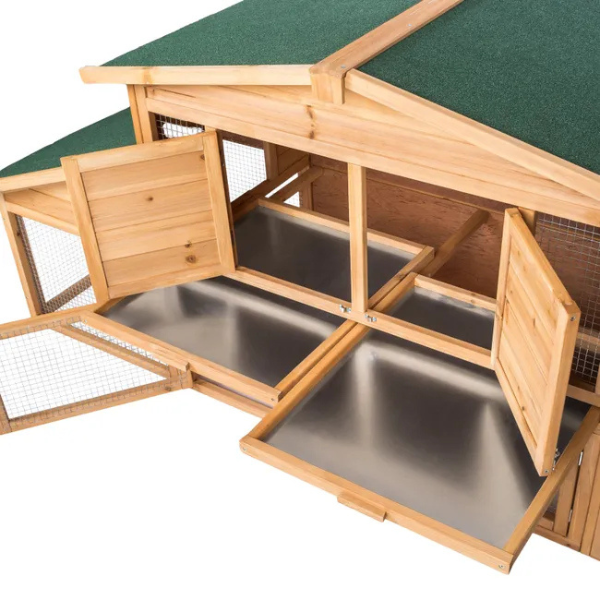 Wooden Hamster Cage Small Rodent Hutch 226 x 77 x 95.5 cm