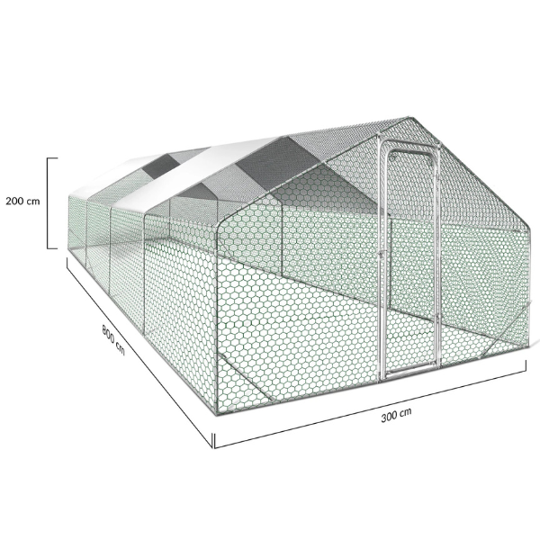 Chicken Coop Run 258 Sq Ft Chicken Enclosure Galvanized Steel Backyard Poultry Pen