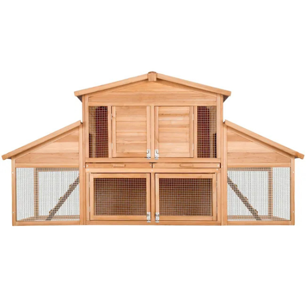 Wooden Hamster Cage Small Rodent Hutch 226 x 77 x 95.5 cm