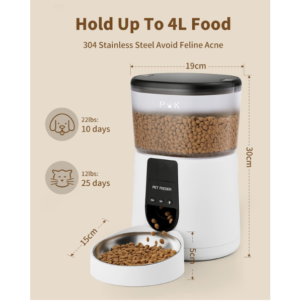 Smart Cat Food Dispenser Automatic Pet Feeder with Portion Control