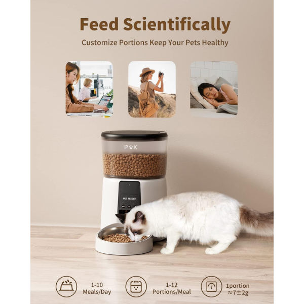 Smart Cat Food Dispenser Automatic Pet Feeder with Portion Control