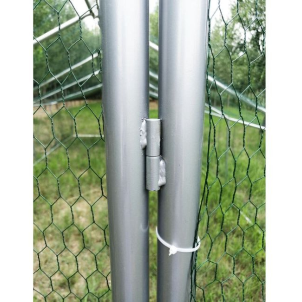 Chicken Coop Run - 344 sq ft 8x4x2.8 ft Galvanized Steel Outdoor Poultry Pen with 1.5 inch Mesh Wire