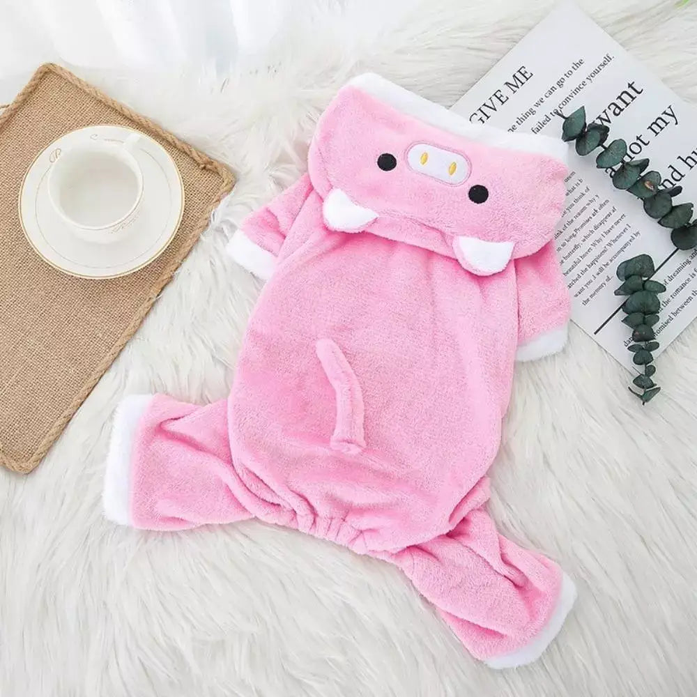 Cat Costume with Cow Print Hoodie Animal Onesie Pajamas