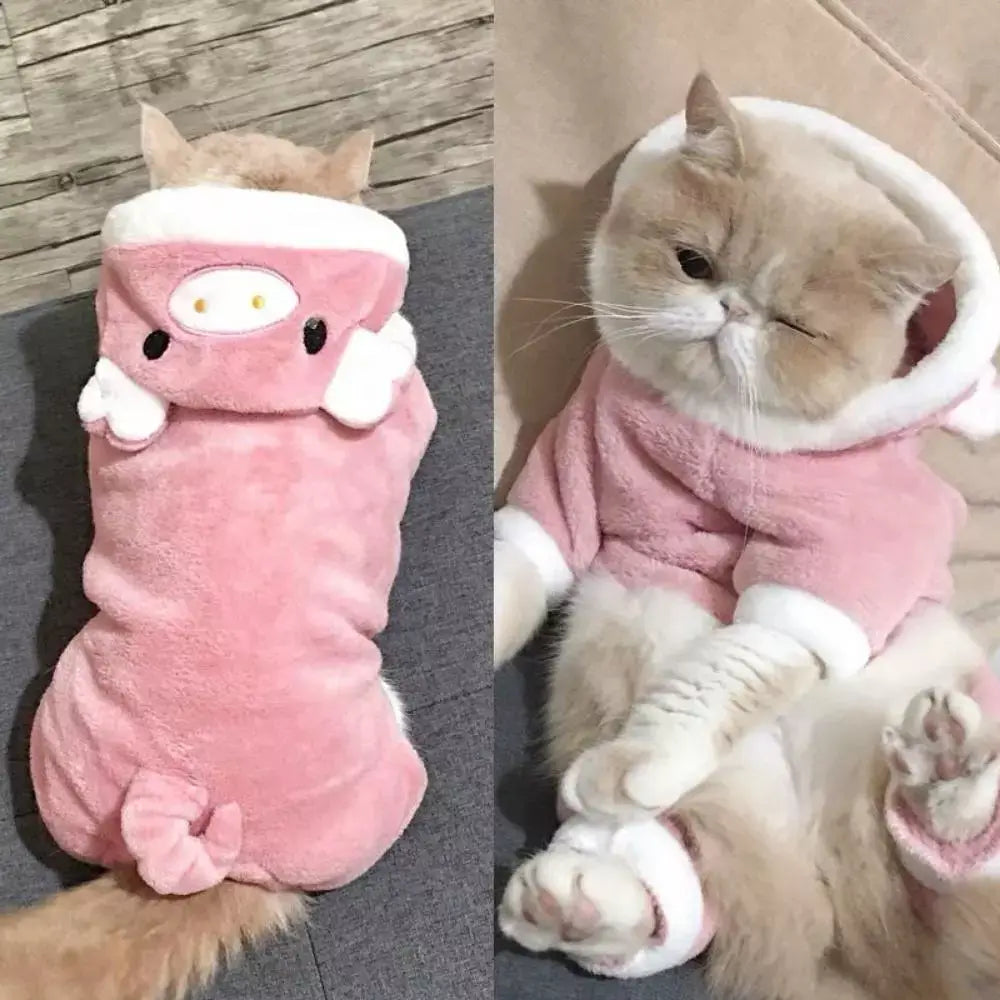 Cat Costume with Cow Print Hoodie Animal Onesie Pajamas