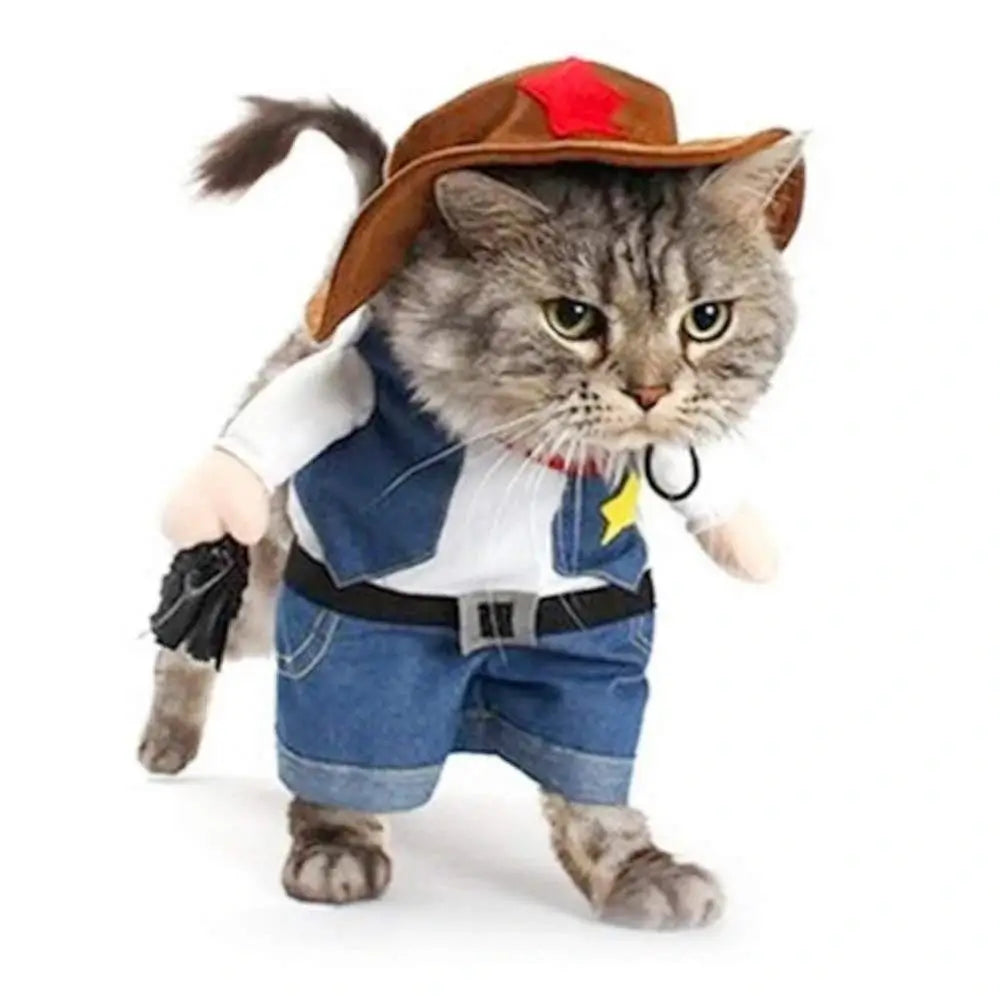 Cat Cowboy Costume for Kids and Pets Western Dress Up Outfit