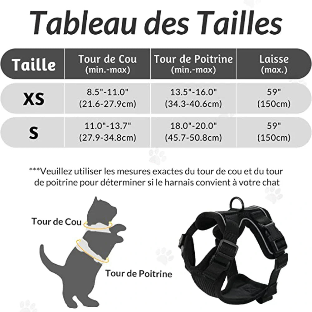 Escape Proof Cat Harness Adjustable No Escape Kitten Harness with Leash