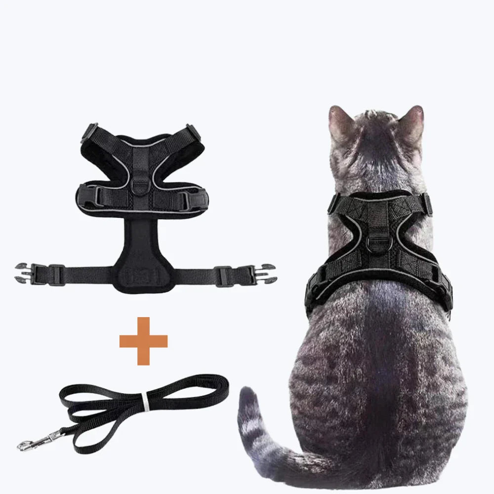 Escape Proof Cat Harness Adjustable No Escape Kitten Harness with Leash