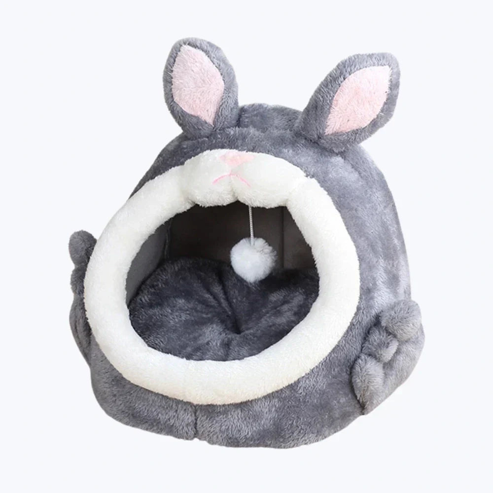 Rabbit Shaped Cat Bed Cozy Pet House for Cats Small Animal Sleeping Nest