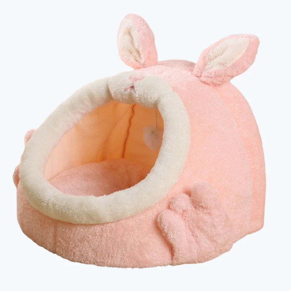 Rabbit Shaped Cat Bed Cozy Pet House for Cats Small Animal Sleeping Nest