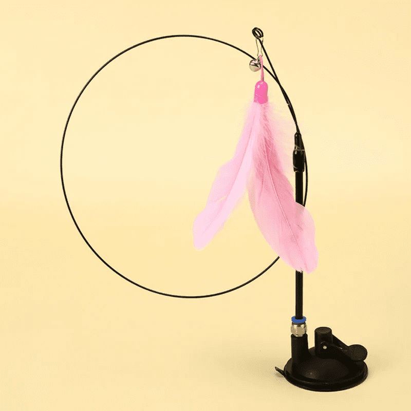 Cat Fishing Toy with Suction Cup Interactive Cat Wand Toy for Cats