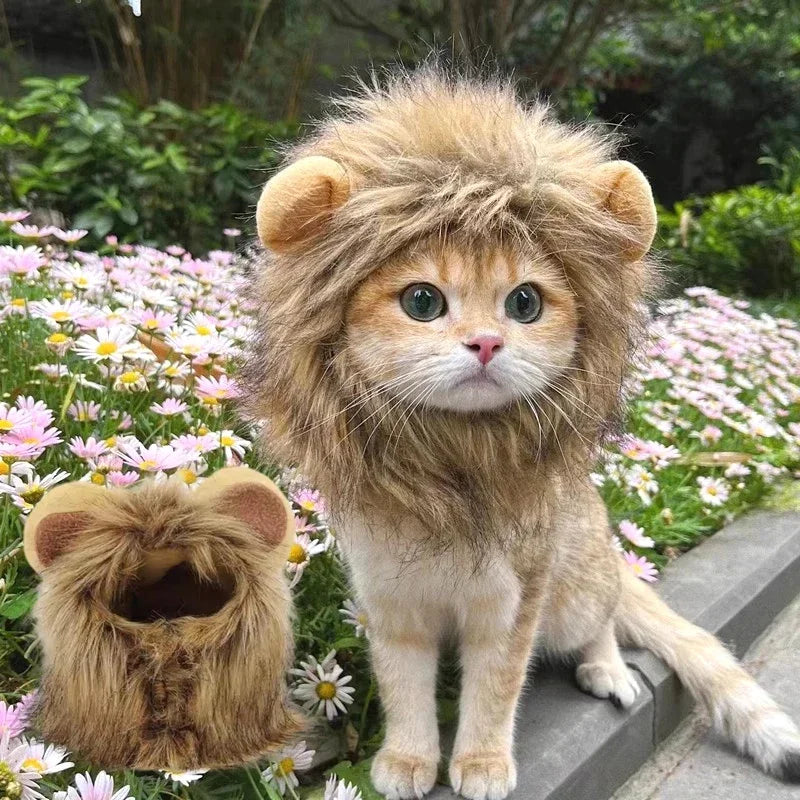 Lion Mane Wig Cat Costume Pet Halloween Dress Up