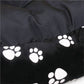 Large XXL Black Dog Bed with Paw Print Pattern for Big Dogs