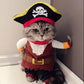 Funny Pirate Cat Costume Pet Halloween Outfit