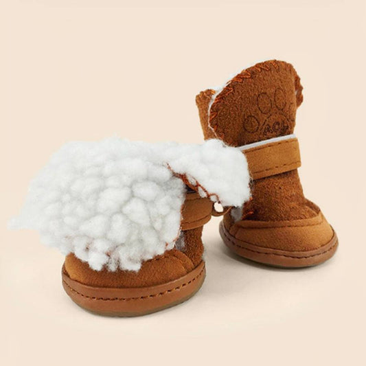 Suede Snow Boots for Small Dogs Waterproof Warm Dog Winter Shoes