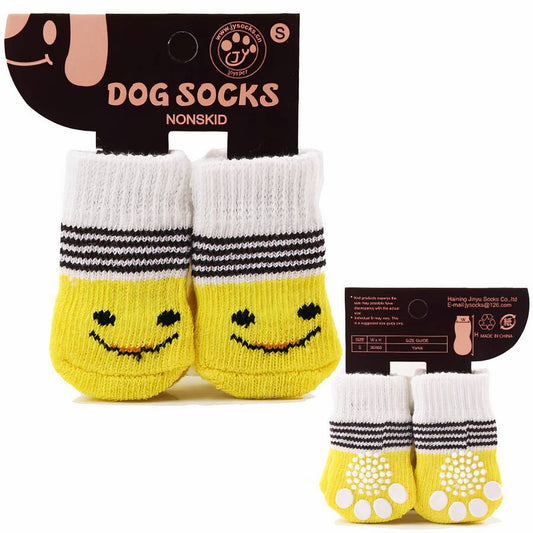 Multicolor Warm Cotton Dog Booties Cozy Non Slip Pet Slippers