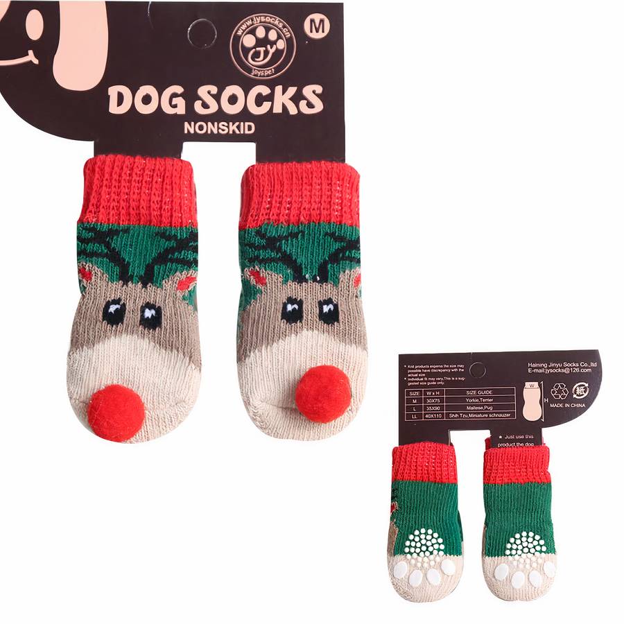 Multicolor Cotton Dog Booties Soft Non Slip Pet Socks