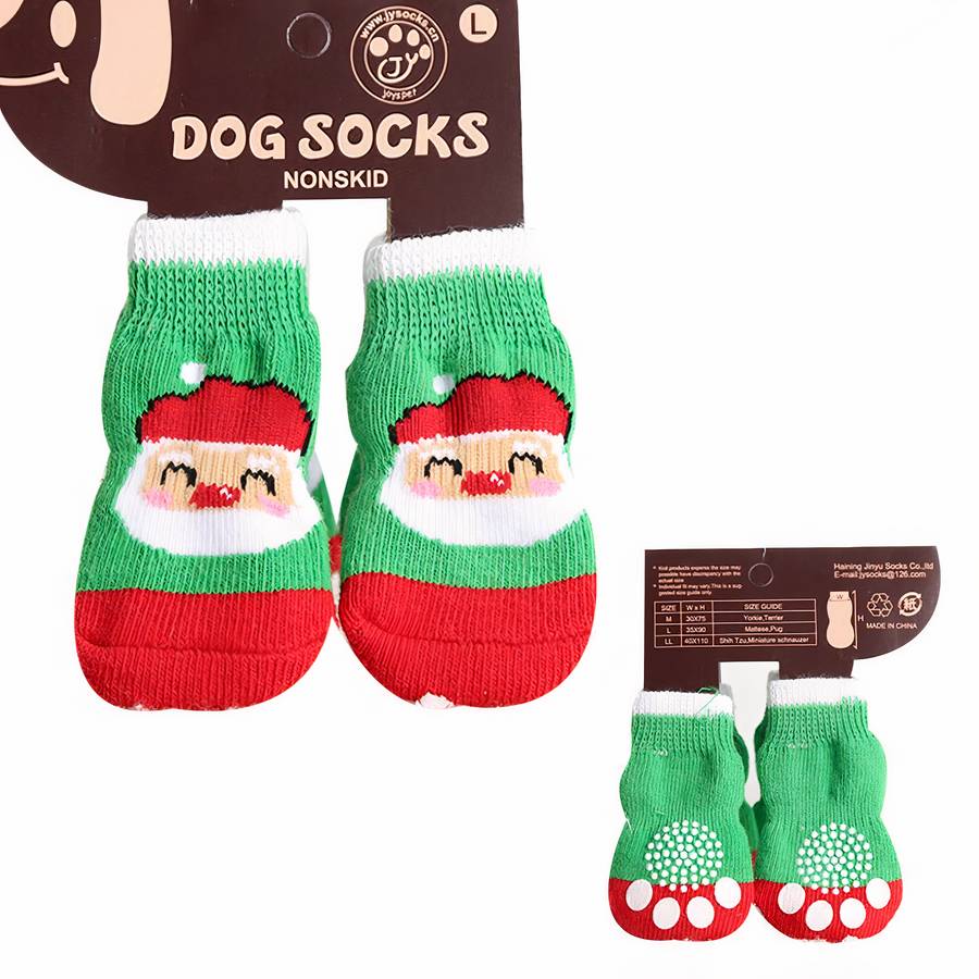Multicolor Cotton Dog Booties Soft Non Slip Pet Socks