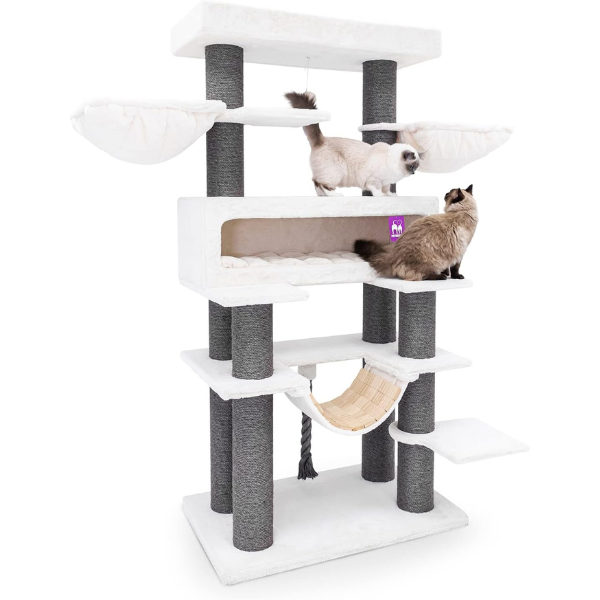 Giant XXL Cat Tree 48 x 176 cm Cat Tower Scratching Post Play Center