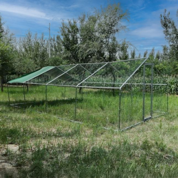 Chicken Coop Run - 344 sq ft 8x4x2.8 ft Galvanized Steel Outdoor Poultry Pen with 1.5 inch Mesh Wire