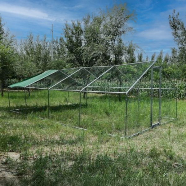 Chicken Coop Run - 344 sq ft 8x4x2.8 ft Galvanized Steel Outdoor Poultry Pen with 1.5 inch Mesh Wire