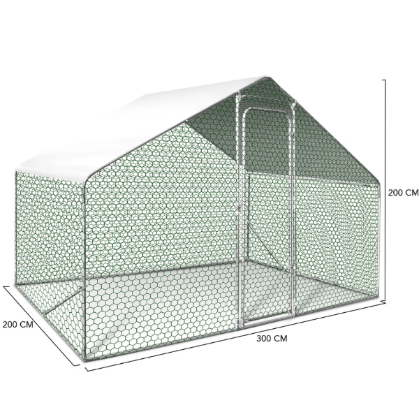6 Sq Ft Chicken Coop Enclosure 3x2 Ft Galvanized Steel Wire Mesh Run