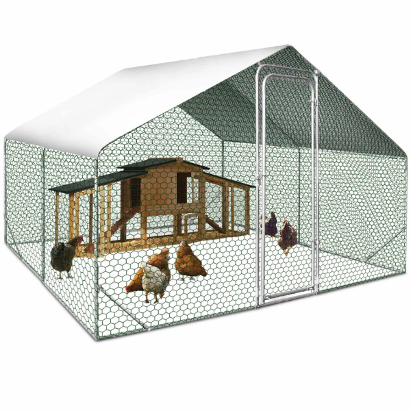 9 Sq Ft Chicken Coop Run 9x9 Ft Galvanized Steel Fence Enclosure