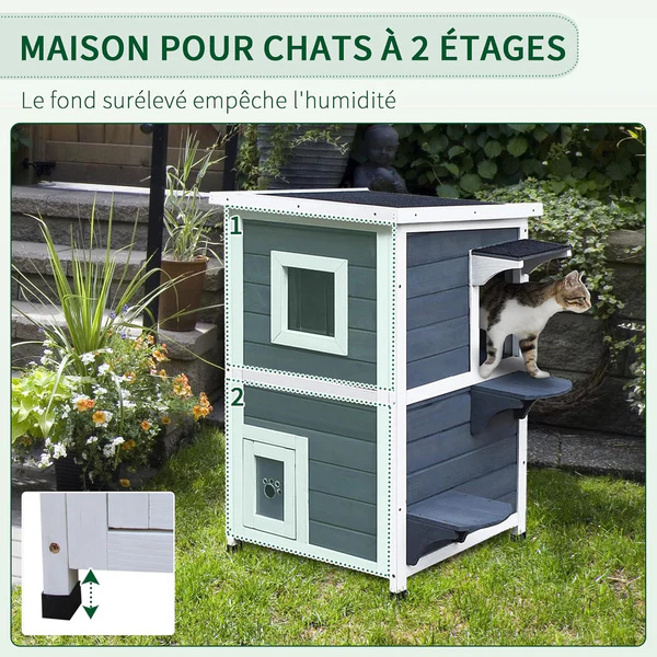 Weatherproof Outdoor Cat House Durable Waterproof Shelter for Cats