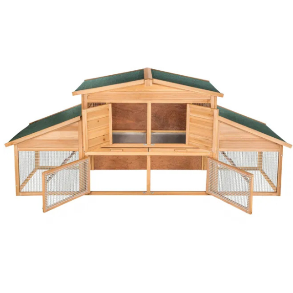 Wooden Hamster Cage Small Rodent Hutch 226 x 77 x 95.5 cm