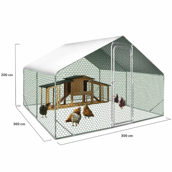 9 Sq Ft Chicken Coop Run 9x9 Ft Galvanized Steel Fence Enclosure