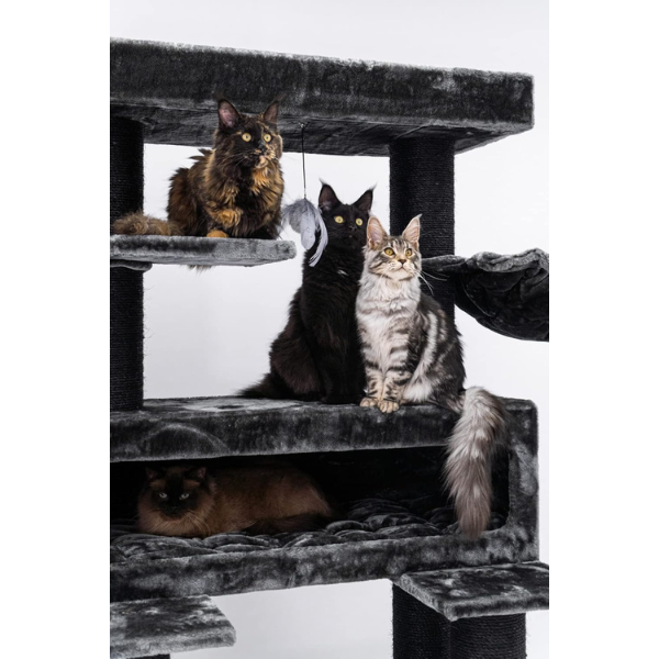 Giant XXL Cat Tree 48 x 176 cm Cat Tower Scratching Post Play Center