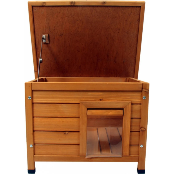 Wooden Cat House Natural Cat Shelter Cozy Pet Cabin for Cats