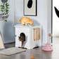 Cat Toilet House with Door 20x21x22 inch Covered Litter Box Furniture Cabinet
