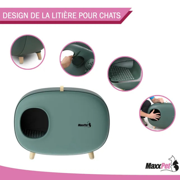 Cat Litter Box 24x15x18 Inches Closed Enclosed Cat Toilet House with Lid