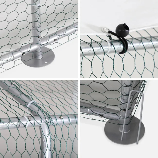 Chicken Coop Run 129 Sq Ft Outdoor Wire Mesh Enclosure 4x3 ft Galvanized Steel Fence