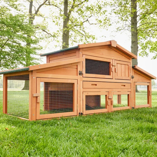 Outdoor Rabbit Hutch Cage 185x51x75cm Large Pet Bunny House with Run
