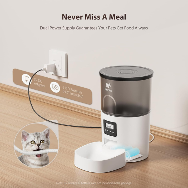 Programmable Automatic Cat Food Dispenser Feeder Dry Kibble Timer