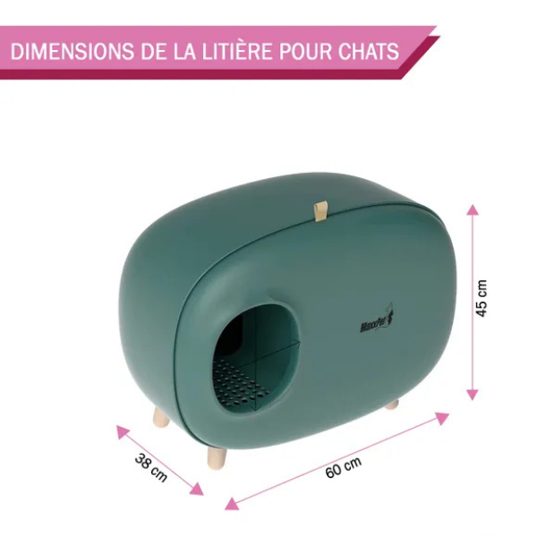 Cat Litter Box 24x15x18 Inches Closed Enclosed Cat Toilet House with Lid