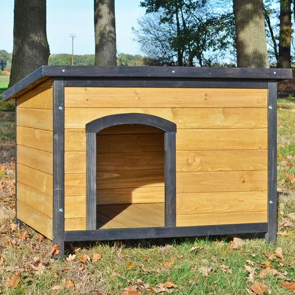 Large Outdoor Pine Wood Dog House with Open Roof 226 XL 116x79x82 cm