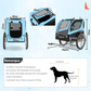 Foldable Dog Bike Trailer Pet Carrier Oxford Canvas with Flag 8 Reflectors Max Load 88 lbs