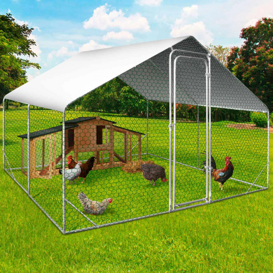 9 Sq Ft Chicken Coop Run 9x9 Ft Galvanized Steel Fence Enclosure