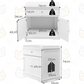 Cat Litter Box Enclosure Furniture with Drawer and 2 Doors Hidden Cat Toilet Cabinet