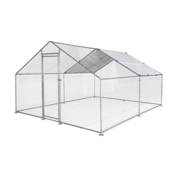 Chicken Coop Run 129 Sq Ft Outdoor Wire Mesh Enclosure 4x3 ft Galvanized Steel Fence